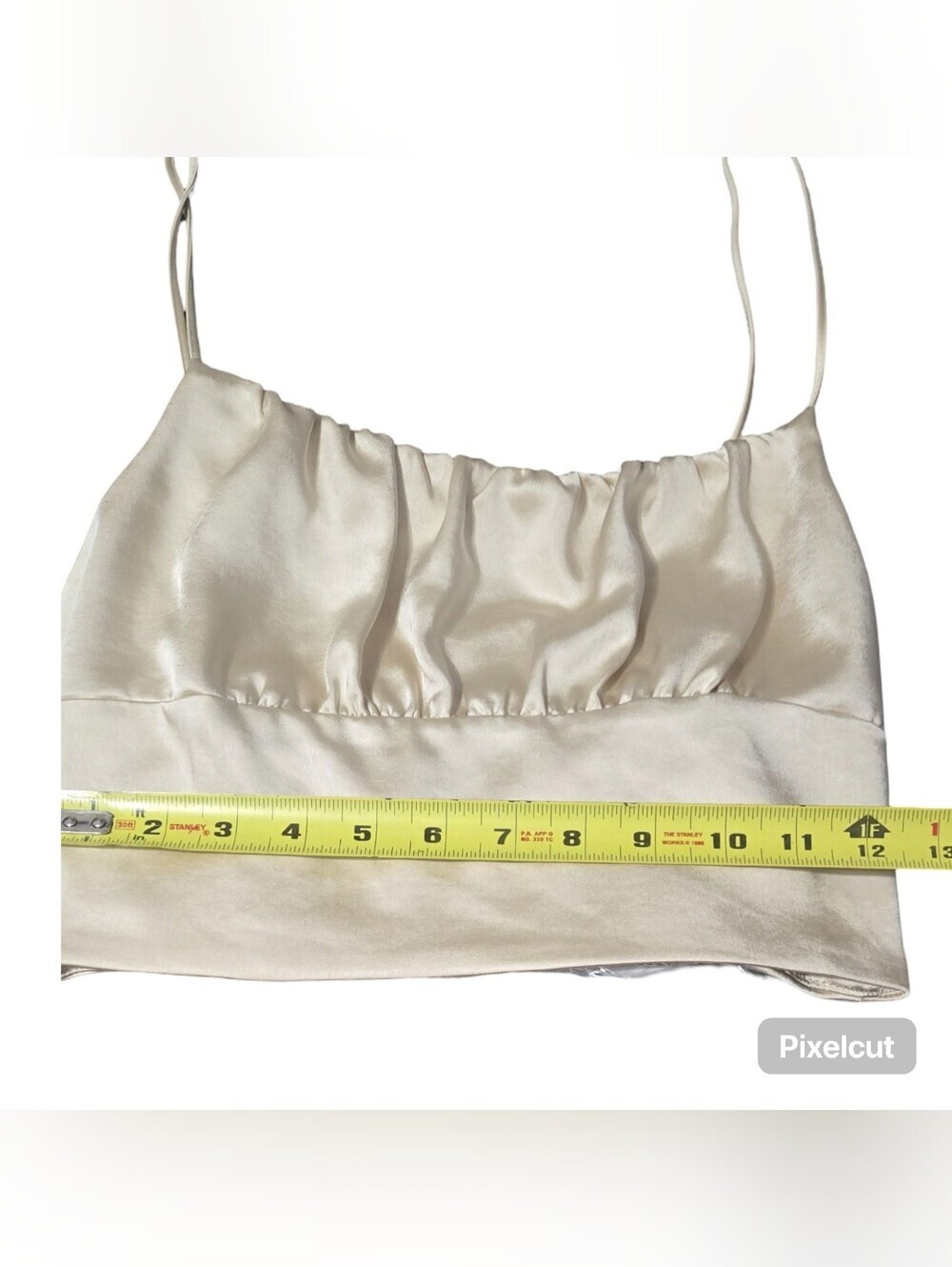 Zara Cream Satin Cami Festival Whimsical Barbiecore Layering Renisance Cropped - Picture 5 of 10